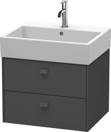 Vanity unit wall-mounted, BR415304949 Graphite Matt, Decor, Handle Graphite