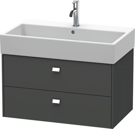 Vanity unit wall-mounted, BR415501049 Graphite Matt, Decor, Handle Chrome