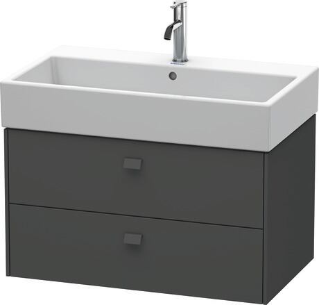 Vanity unit wall-mounted, BR415504949 Graphite Matt, Decor, Handle Graphite