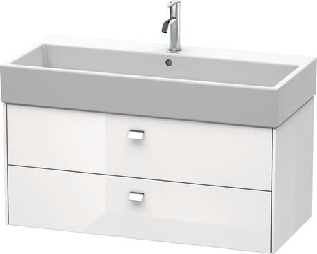 Vanity unit wall-mounted, BR415601022 White High Gloss, Decor, Handle Chrome