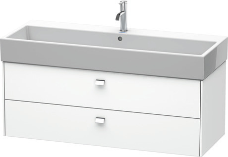 Vanity unit wall-mounted, BR415701018 White Matt, Decor, Handle Chrome