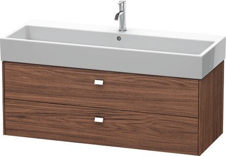 Vanity unit wall-mounted, BR415701021 Walnut dark Matt, Decor, Handle Chrome