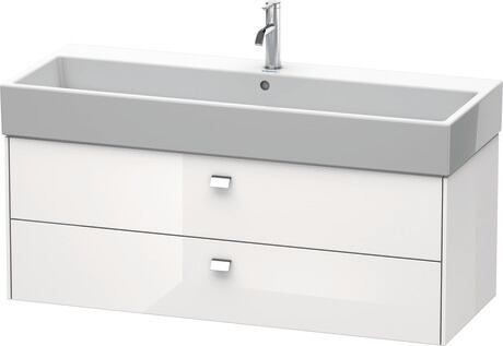 Vanity unit wall-mounted, BR415701022 White High Gloss, Decor, Handle Chrome