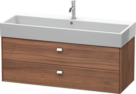 Vanity unit wall-mounted, BR415701079 Walnut Matt, Decor, Handle Chrome