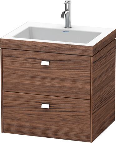 c-bonded set wall-mounted, BR4605O1021 Walnut dark Matt, Decor, Handle Chrome