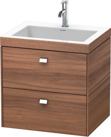 c-bonded set wall-mounted, BR4605O1079 Walnut Matt, Decor, Handle Chrome