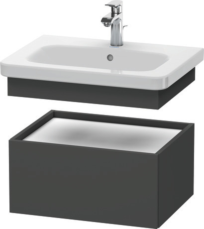 Szafka dolna do konsoli, DS628004949 Grafit szkło matowe Dekor