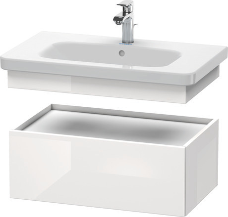Szafka dolna do konsoli, DS628102222 Biały Błyszczący Dekor