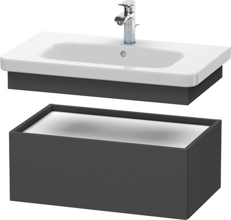 Szafka dolna do konsoli, DS628104949 Grafit szkło matowe Dekor