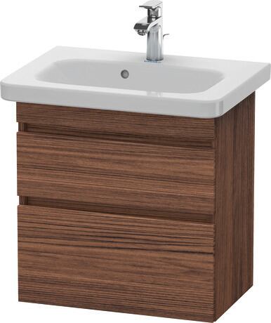 Vanity unit wall-mounted, DS647902121 Walnut dark Matt, Decor