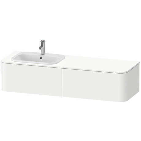 挂壁式浴柜台面, HP4954L36360010 抽屉个数: 2, 白色 哑光缎面 清漆, 内部照明: 一体式