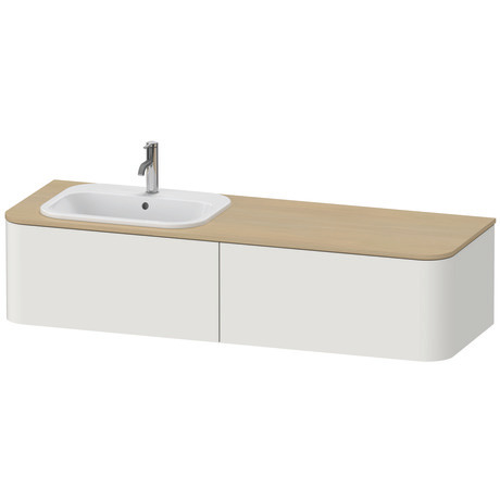 挂壁式浴柜台面, HP4954L39390010 抽屉个数: 2, 北欧白色 哑光缎面 清漆, 内部照明: 一体式