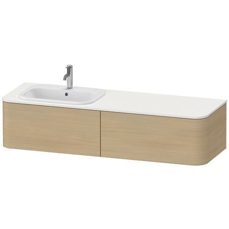 挂壁式浴柜台面, HP4954L71710010 抽屉个数: 2, 地中海橡木 哑光 实木饰面, 内部照明: 一体式