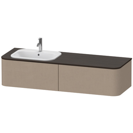 挂壁式浴柜台面, HP4954L75750010 抽屉个数: 2, 亚麻色 哑光 饰面, 内部照明: 一体式