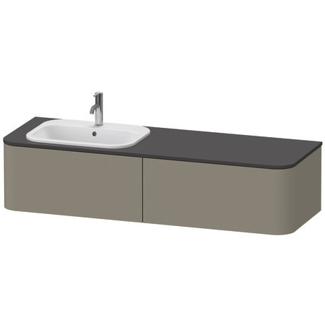 挂壁式浴柜台面, HP4954L92920010 抽屉个数: 2, 石灰色 哑光缎面 清漆, 内部照明: 一体式