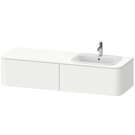 挂壁式浴柜台面, HP4954R36360010 抽屉个数: 2, 白色 哑光缎面 清漆, 内部照明: 一体式