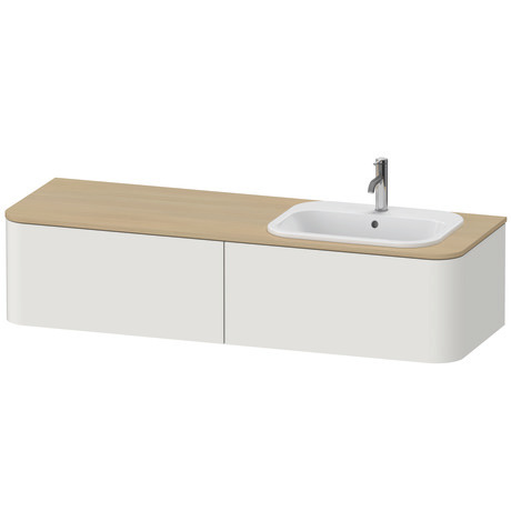 挂壁式浴柜台面, HP4954R39390010 抽屉个数: 2, 北欧白色 哑光缎面 清漆, 内部照明: 一体式
