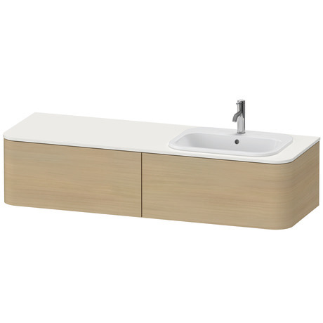 挂壁式浴柜台面, HP4954R71710010 抽屉个数: 2, 地中海橡木 哑光 实木饰面, 内部照明: 一体式