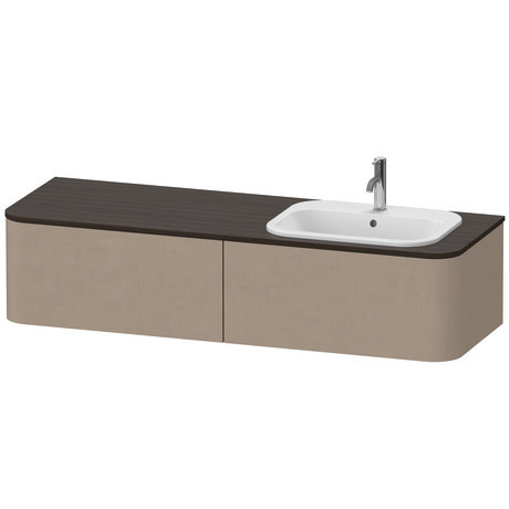 挂壁式浴柜台面, HP4954R75750010 抽屉个数: 2, 亚麻色 哑光 饰面, 内部照明: 一体式