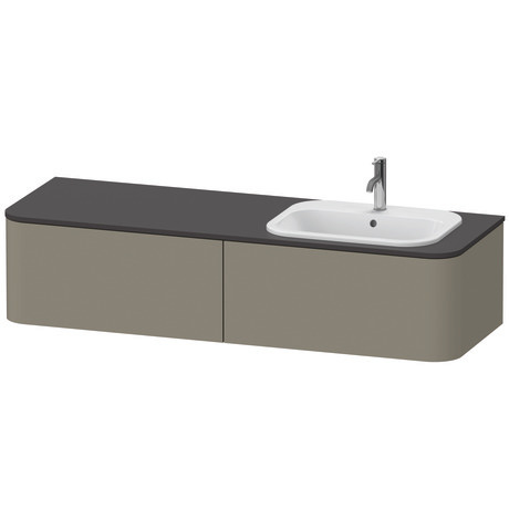 挂壁式浴柜台面, HP4954R92920010 抽屉个数: 2, 石灰色 哑光缎面 清漆, 内部照明: 一体式