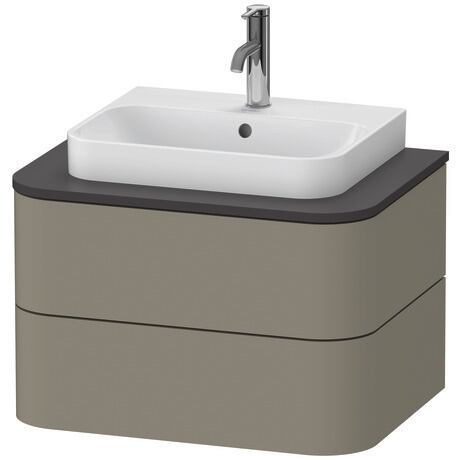 Console vanity unit wall-mounted, HP496009292 Stone grey Satin Matt, Lacquer