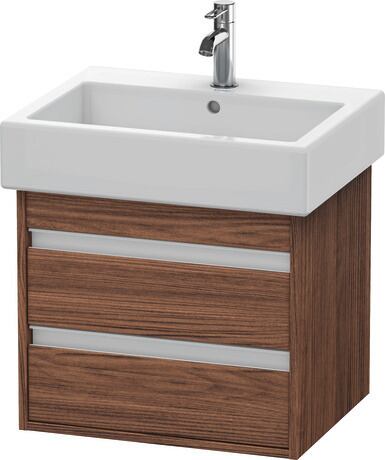 Vanity unit wall-mounted, KT663602121 Walnut dark Matt, Decor