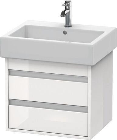 Vanity unit wall-mounted, KT663602222 White High Gloss, Decor