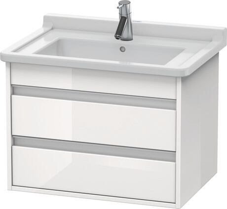 Vanity unit wall-mounted, KT664302222 White High Gloss, Decor