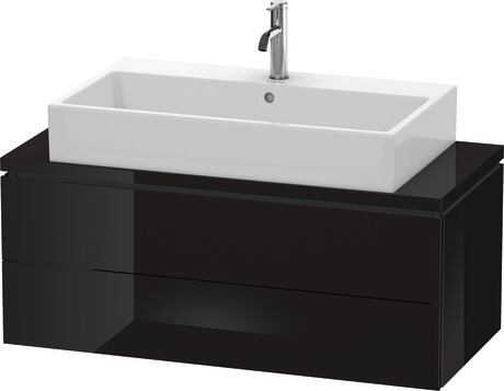 Console vanity unit wall-mounted, LC580904040 Black High Gloss, Lacquer