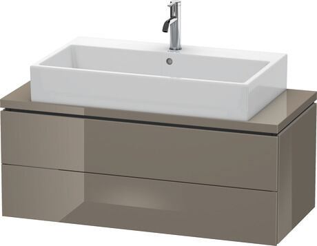 Console vanity unit wall-mounted, LC580908989 Flannel Grey High Gloss, Lacquer