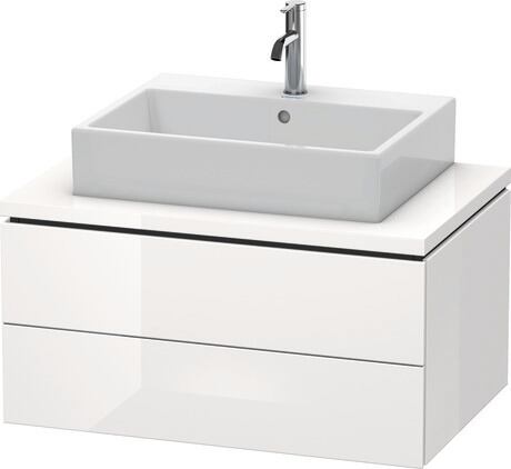 Console vanity unit wall-mounted, LC581702222 White High Gloss, Decor