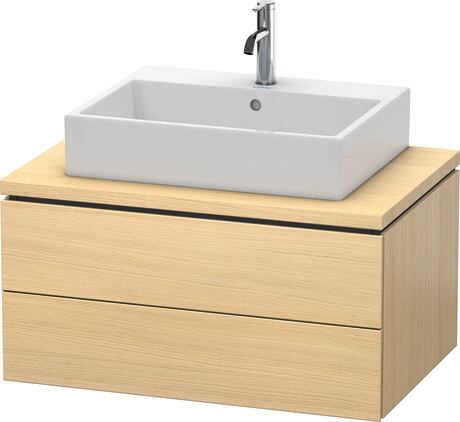 Console vanity unit wall-mounted, LC581707171 Mediterranean oak Matt, Real wood veneer