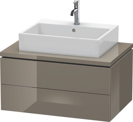 Console vanity unit wall-mounted, LC581708989 Flannel Grey High Gloss, Lacquer