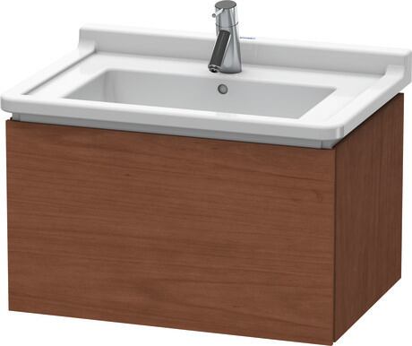 Vanity unit wall-mounted, LC616401313 American walnut Matt, Real wood veneer