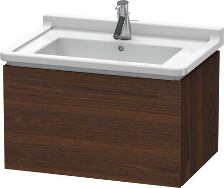 Vanity unit wall-mounted, LC616406969 Brushed walnut Matt, Real wood veneer