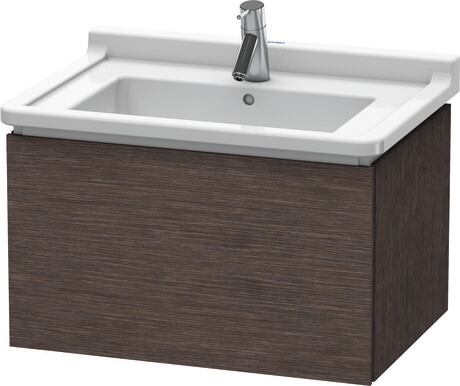 Vanity unit wall-mounted, LC616407272 Brushed dark oak Matt, Real wood veneer