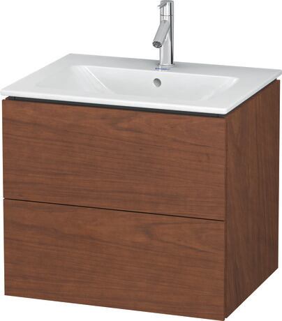 Vanity unit wall-mounted, LC624001313 American walnut Matt, Real wood veneer