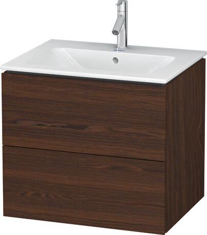 Vanity unit wall-mounted, LC624006969 Brushed walnut Matt, Real wood veneer