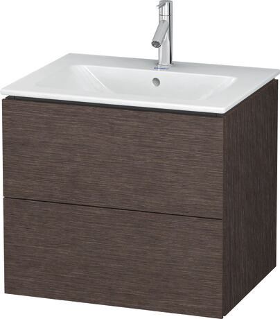 Vanity unit wall-mounted, LC624007272 Brushed dark oak Matt, Real wood veneer