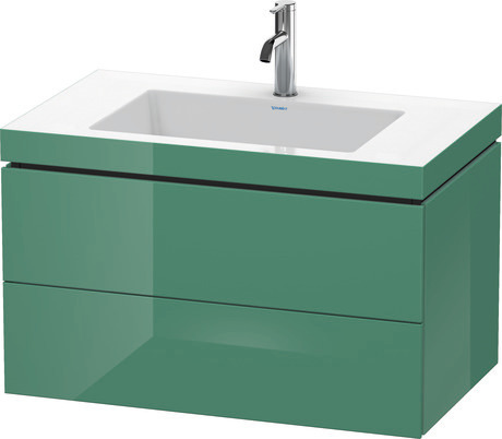 挂壁式 c-bonded 套装, LC6927O0303 绿玉色 高光 清漆, 套装产品: c-bonded 脸盆, 陶瓷颜色: 白色 高光, 各清洗区水龙头孔数量: 1, 溢流口: 无