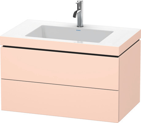 挂壁式 c-bonded 套装, LC6927O2020 杏色 哑光缎面 清漆, 套装产品: c-bonded 脸盆, 陶瓷颜色: 白色 高光, 各清洗区水龙头孔数量: 1, 溢流口: 无