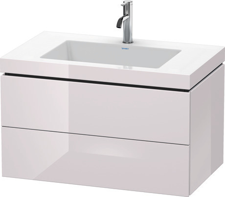 挂壁式 c-bonded 套装, LC6927O2727 淡紫白色 高光 清漆, 套装产品: c-bonded 脸盆, 陶瓷颜色: 白色 高光, 各清洗区水龙头孔数量: 1, 溢流口: 无