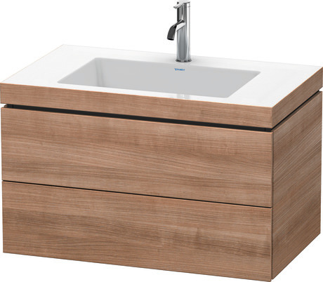 挂壁式 c-bonded 套装, LC6927O7373 瑞士樱桃木 哑光 饰面, 套装产品: c-bonded 脸盆, 陶瓷颜色: 白色 高光, 各清洗区水龙头孔数量: 1, 溢流口: 无