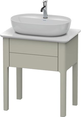 Console vanity unit floorstanding, LU956006060 taupe Satin Matt, Lacquer