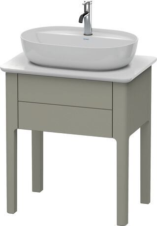 Console vanity unit floorstanding, LU956009292 Stone grey Satin Matt, Lacquer