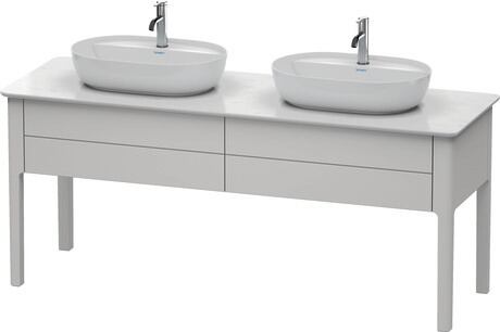 Console vanity unit floorstanding, LU9562B3939 Nordic white Satin Matt, Lacquer