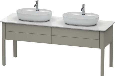 Console vanity unit floorstanding, LU9562B9292 Stone grey Satin Matt, Lacquer