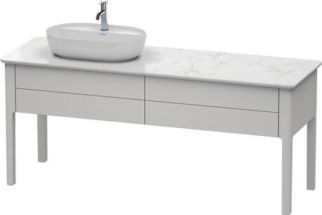 Console vanity unit floorstanding, LU9563L3939 Nordic white Satin Matt, Lacquer