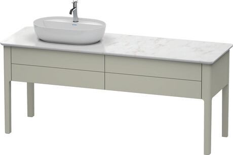 Console vanity unit floorstanding, LU9563L6060 taupe Satin Matt, Lacquer