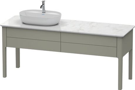 Console vanity unit floorstanding, LU9563L9292 Stone grey Satin Matt, Lacquer